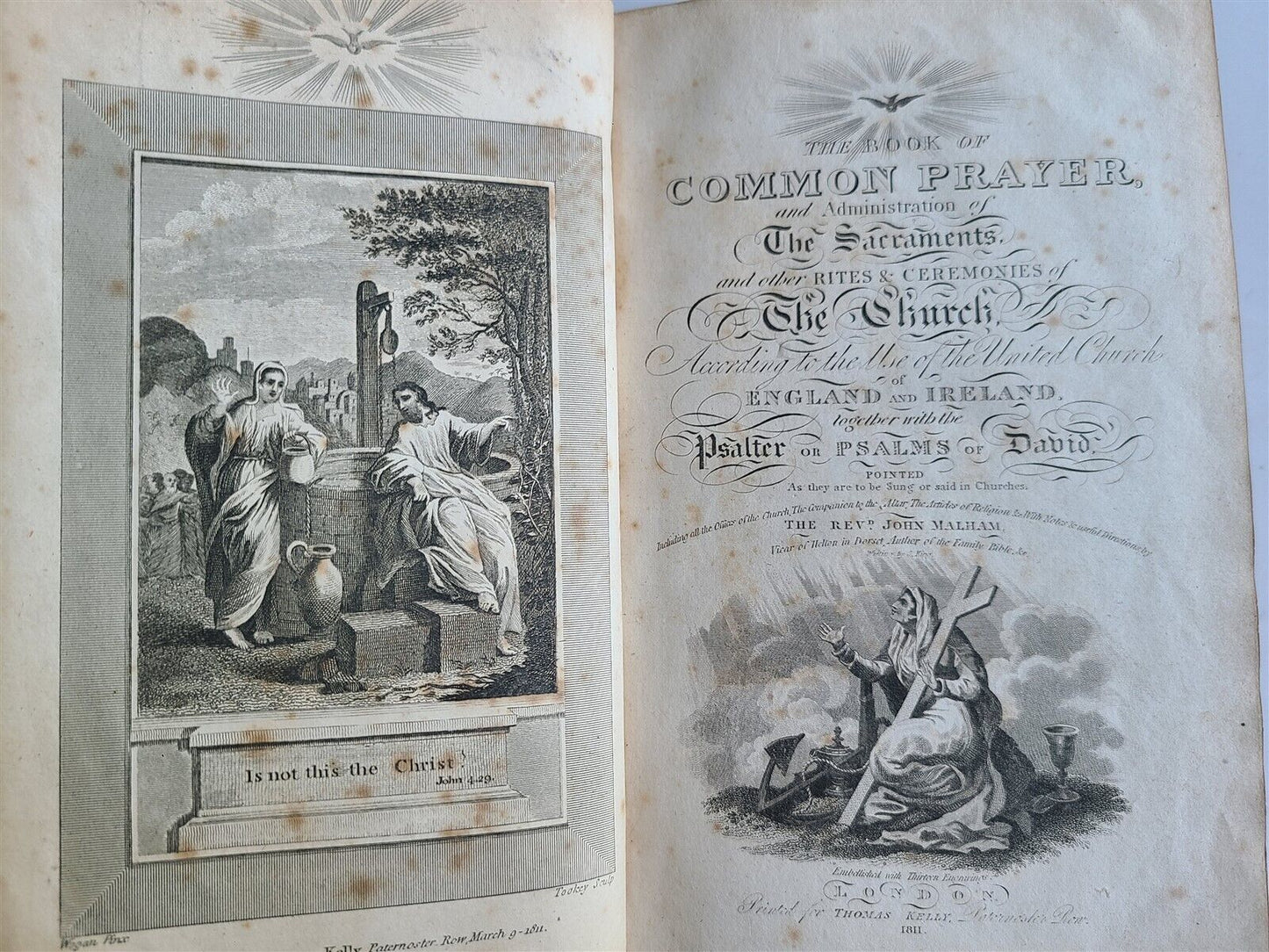 1811 BOOK OF COMMON PRAYER in ENGLISH ANTIQUE ILLUSTRATED