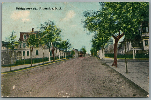 RIVERSIDE NJ BRIDGEBORO STREET ANTIQUE POSTCARD