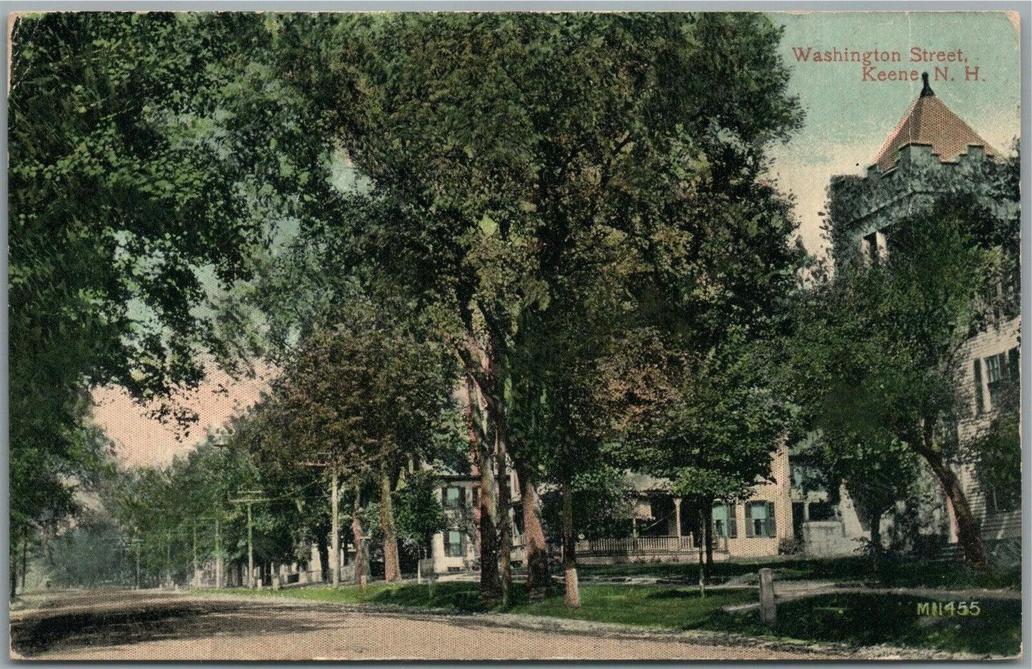 KEENE NH WASHINGTON STREET ANTIQUE POSTCARD