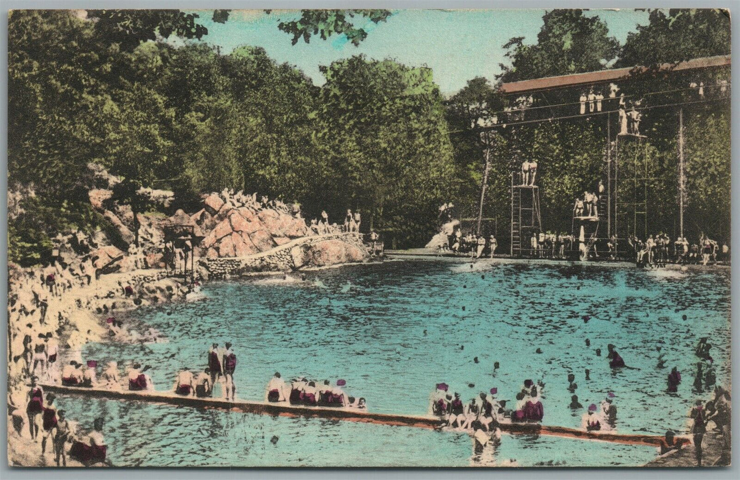 BEAR MOUNTAIN PARK NY SWIMMING POOL ANTIQUE POSTCARD