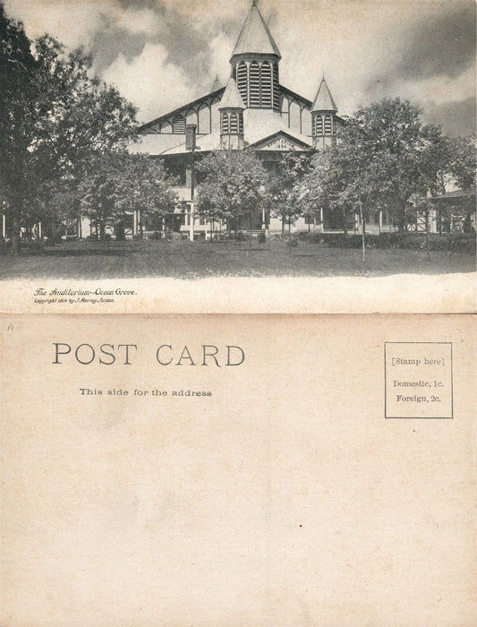 OCEAN GROVE N.J. AUDITORIUM UNDIVIDED ANTIQUE POSTCARD