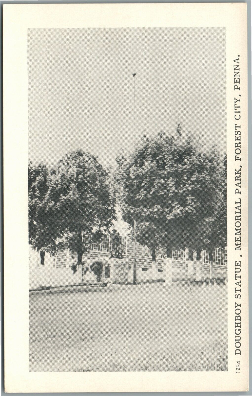 FOREST CITY PA DOUGHBOY STATUE VINTAGE POSTCARD