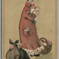 SANTA in BROWN ROBE ANTIQUE CHRISTMAS POSTCARD