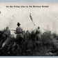 FIRING LINE on MEXICAN BORDER ANTIQUE POSTCARD