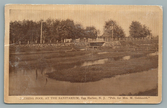 EGG HARBOR NJ BATHING POOL AT SANITARIUM ANTIQUE POSTCARD