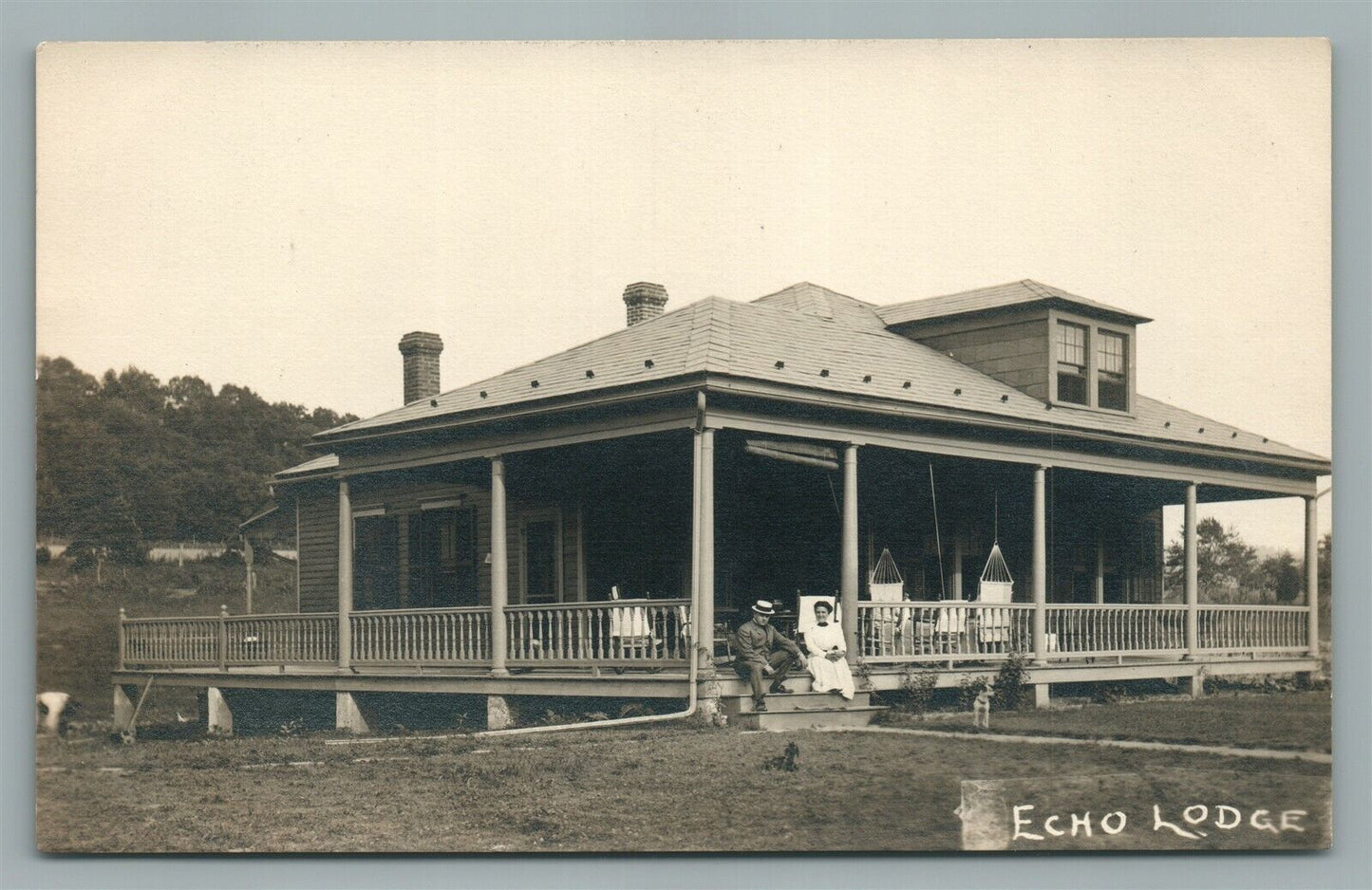 FAYETTE ME ECHO LODGE ANTIQUE REAL PHOTO POSTCARD RPPC