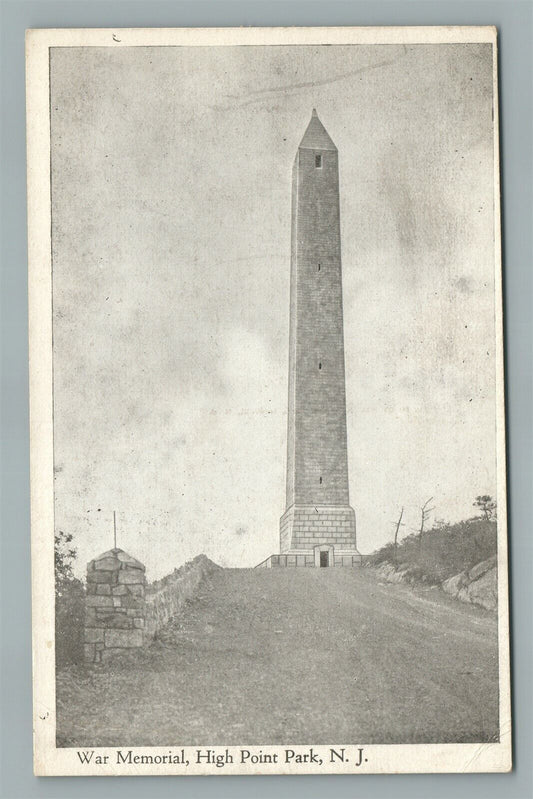 HIGH POINT PARK NJ WAR MEMORIAL ANTIQUE POSTCARD