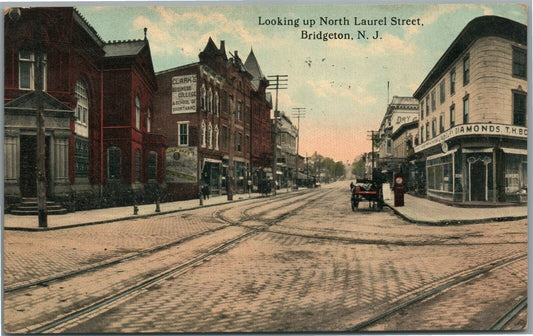 BRIDGETON NJ NORTH LAUREL STREET ANTIQUE POSTCARD