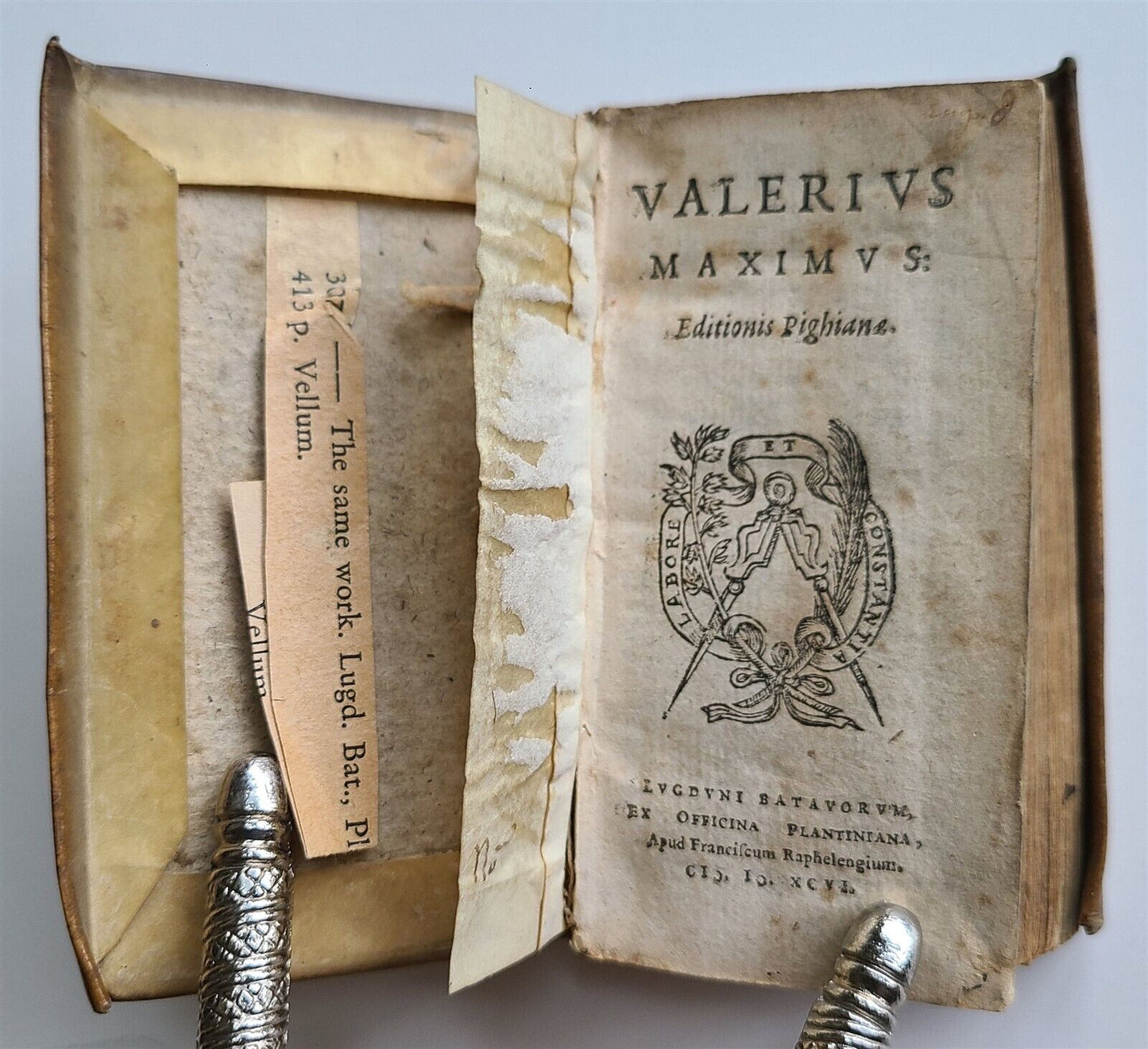 1596 VALERII MAXIMI Dictorum factorumque memorabilium PLANTIN antique VELLUM