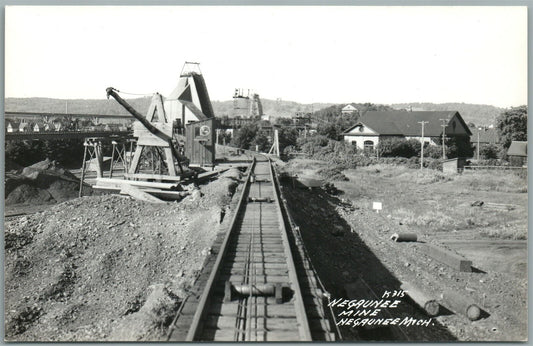 NEGAUNEE MI MINE VINTAGE REAL PHOTO POSTCARD RPPC