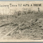 RAILWAY TRAIN HIT w/ DIRECT SHELL WWI ANTIQUE REAL PHOTO POSTCARD RPPC