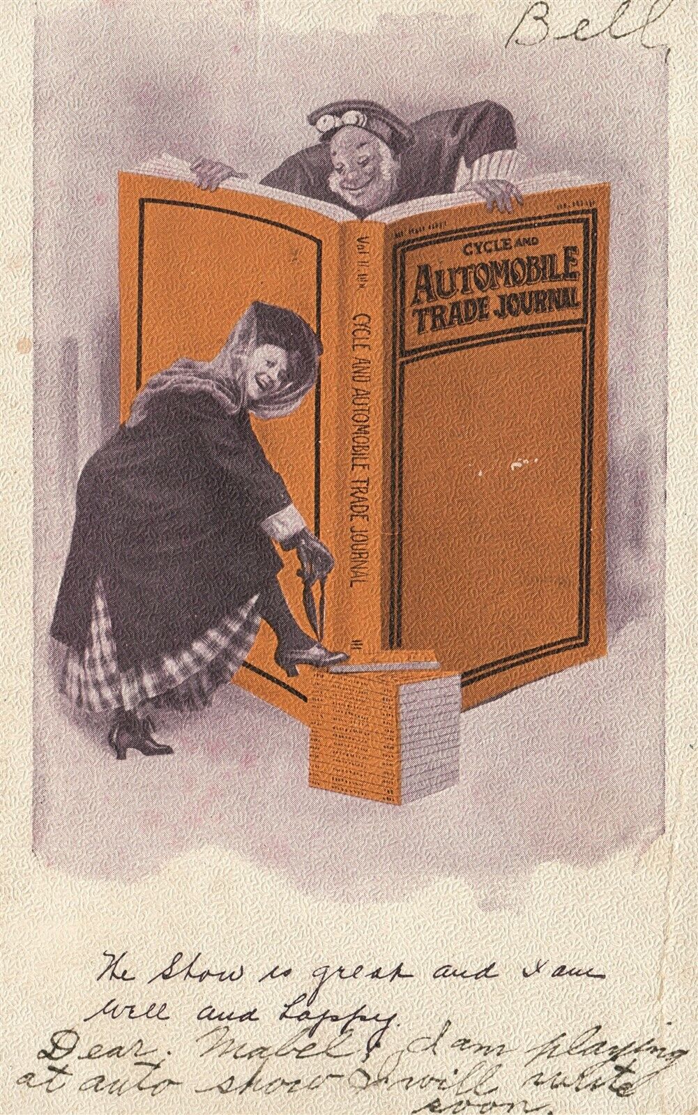 CYCLE & AUTOMOBILE TRADE JOURNAL ADVERTISING 1908 ANTIQUE POSTCARD