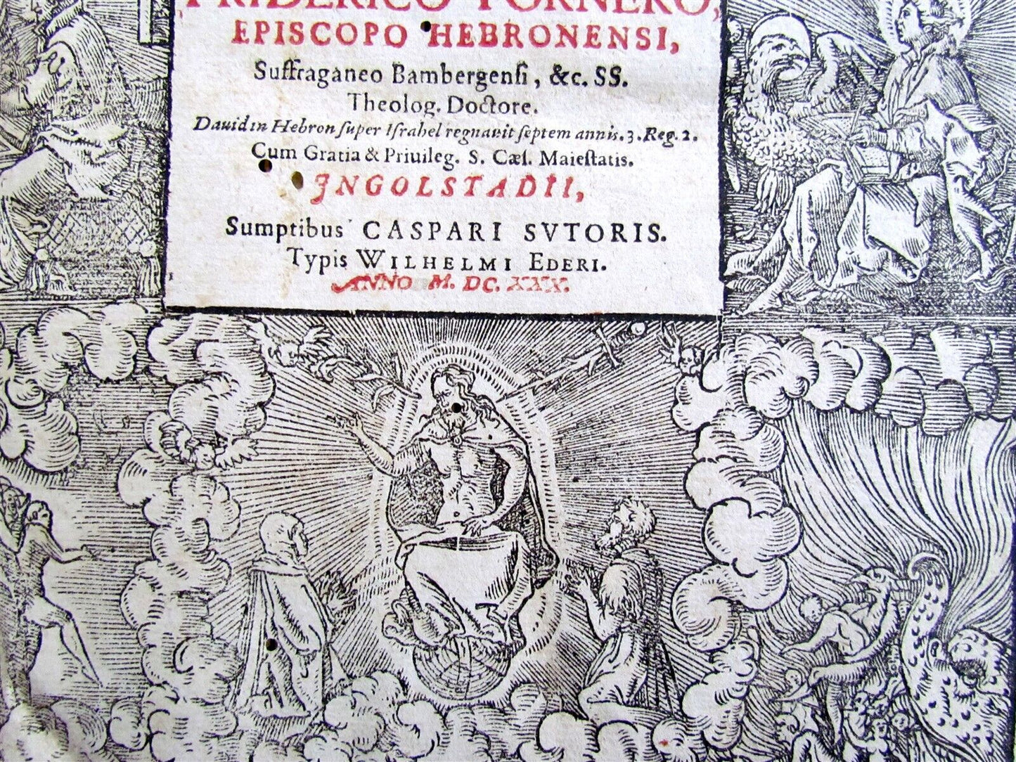 1630 Friedrich Forner antique PIGSKIN FOLIO Rex Hebronensis Psalmus Miserere Mei