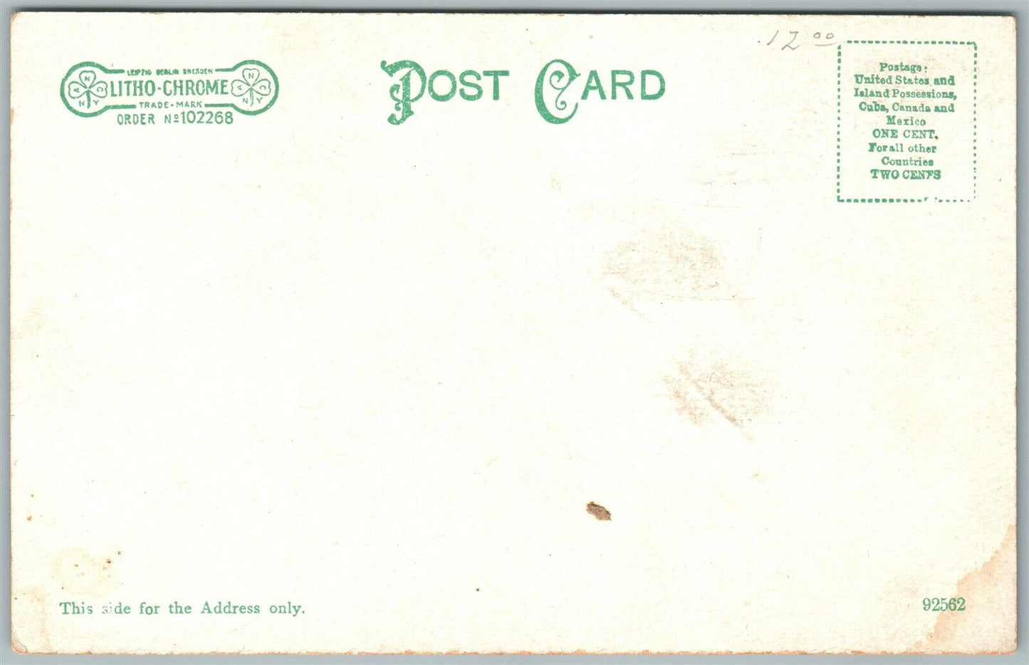 RAHWAY NJ PUBLIC LIBRARY UNDIVIDED ANTIQUE POSTCARD