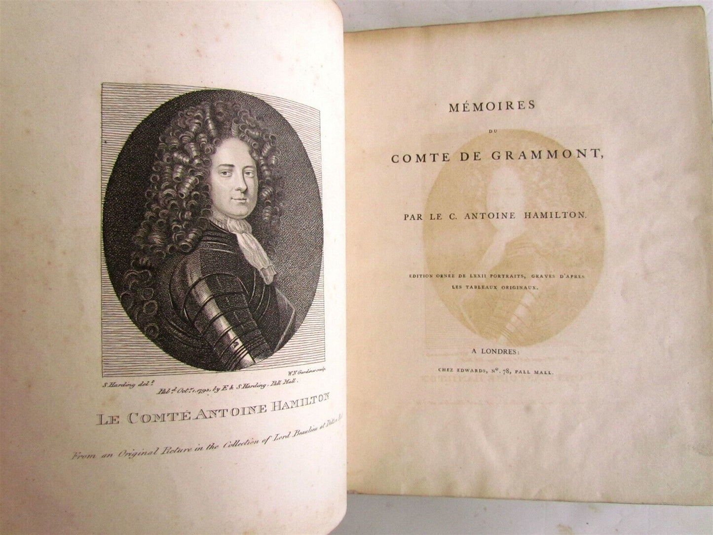 MEMOIRES du COMTE DE GRAMMONT 18th century antique Antoine Hamilton ILLUSTRATED