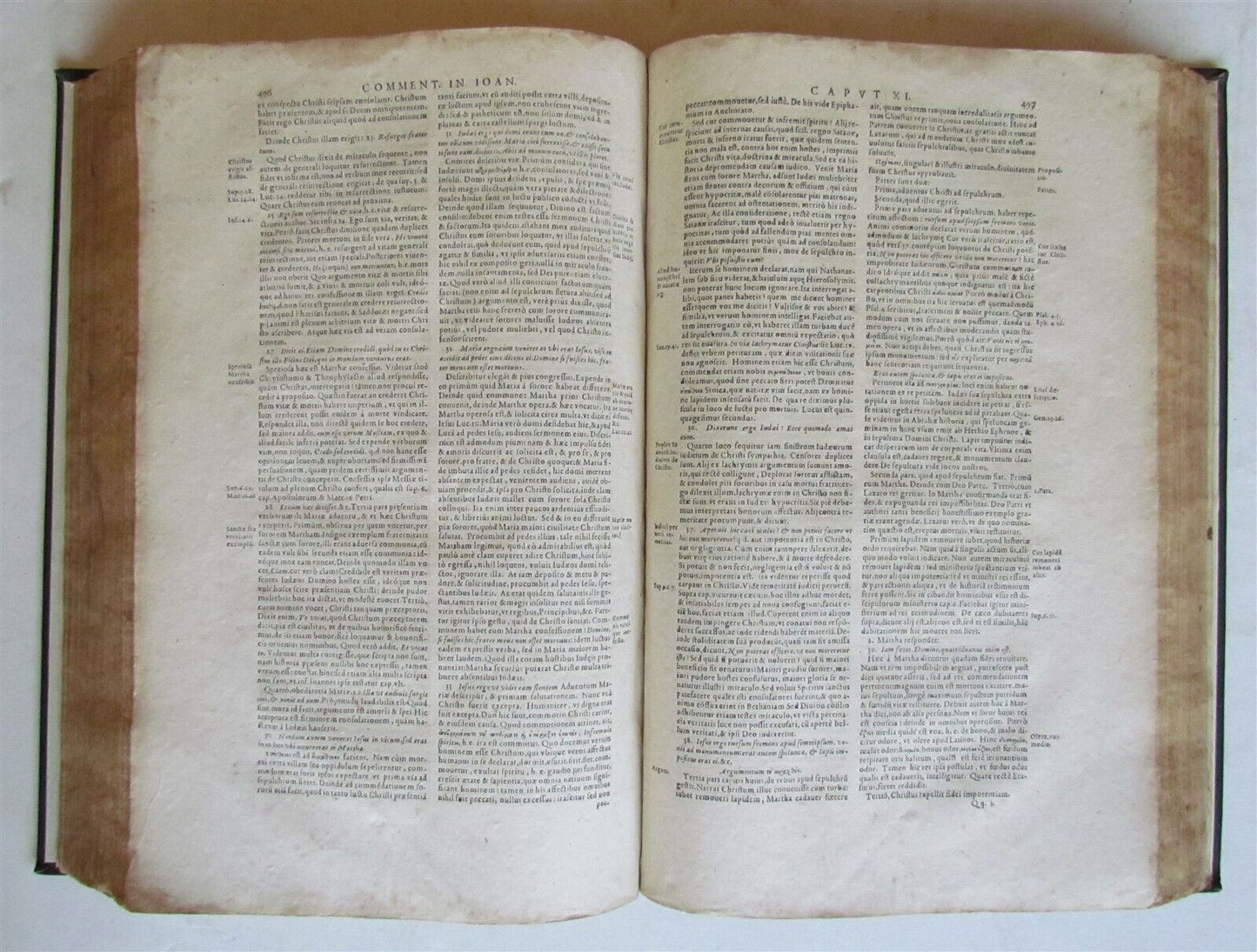 1596 BIBLE GOSPEL COMMENTARY by Benedict Aretius antique 16th CENTURY FOLIO