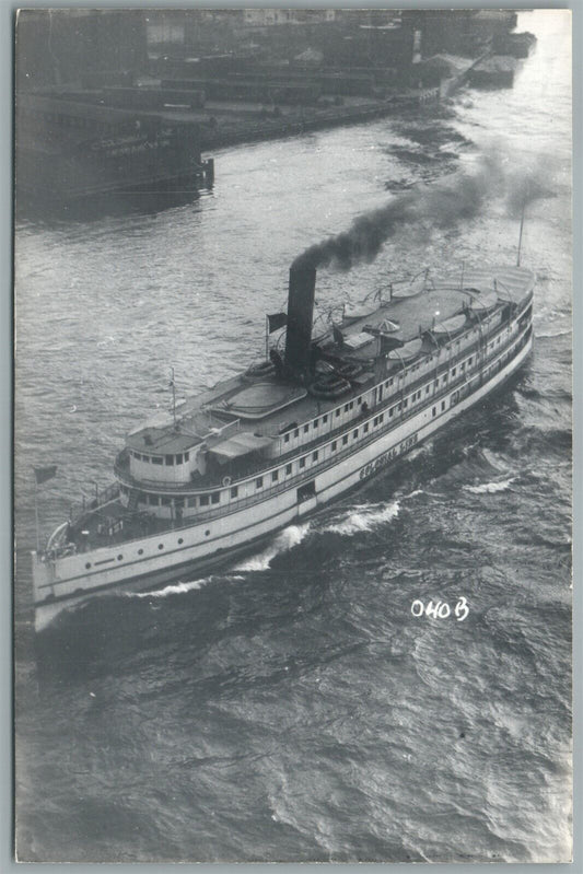 STEAMSHIP LEXINGTON VINTAGE REAL PHOTO POSTCARD RPPC