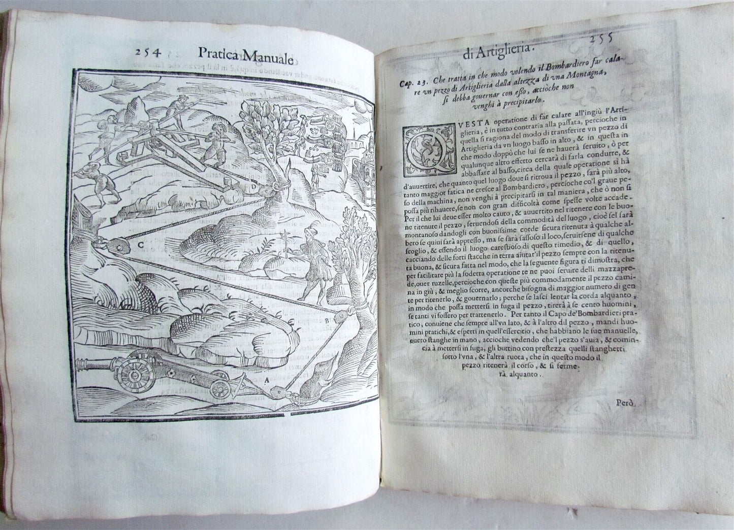 1606 ARTILLERY PRACTICE ILLUSTRATED antique PRATTICA MANUALE DELL' ARTIGLIERIA