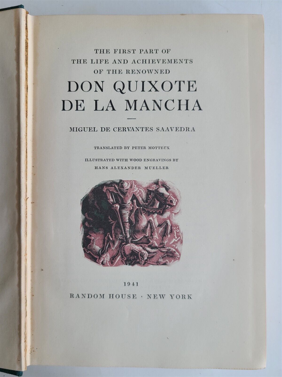 1941 FIRST PART of LIFE of DON QUIXOTE DE LA MANCHA illustrated VINTAGE