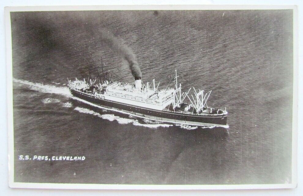 RPPC VINTAGE PHOTO POSTCARD - S.S. PRES. CLEVELAND SHIP