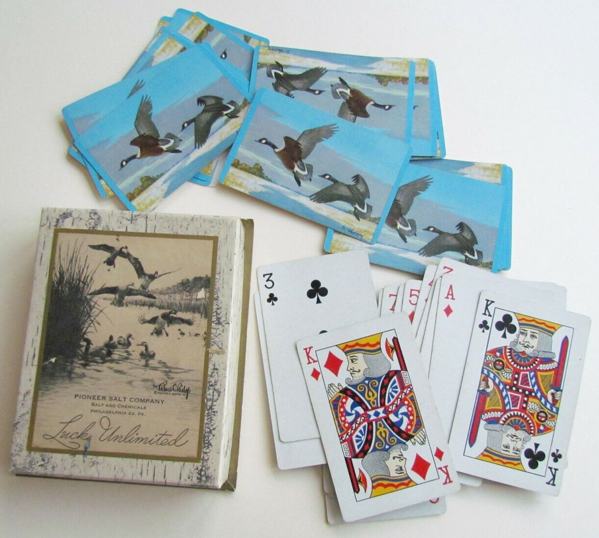 VINTAGE PLAYING CARDS DOUBLE DECK illustrated by RICHARD BISHOP - DUCKS