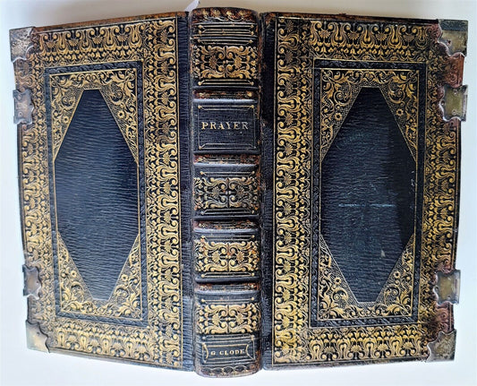 1823 BOOK of COMMON PRAYER in ENGLISH antique AMAZING BINDING w/CLASPS & CORNERS