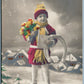 POLISH NEW YEAR GREETING CARD VINTAGE REAL PHOTO POSTCARD RPPC