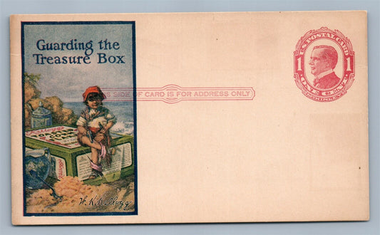 KELLOGS FLAKE ADVERTISING ANTIQUE POSTCARD McKINLEY STAMP DOUBLE SIDED RARE