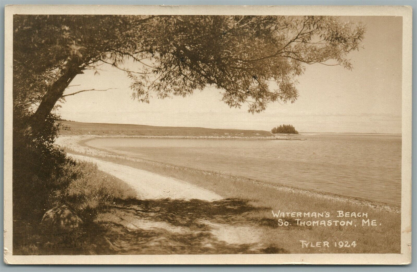 SOUTH THOMASTON ME WATERMAN'S BEACH ANTIQUE REAL PHOTO POSTCARD RPPC