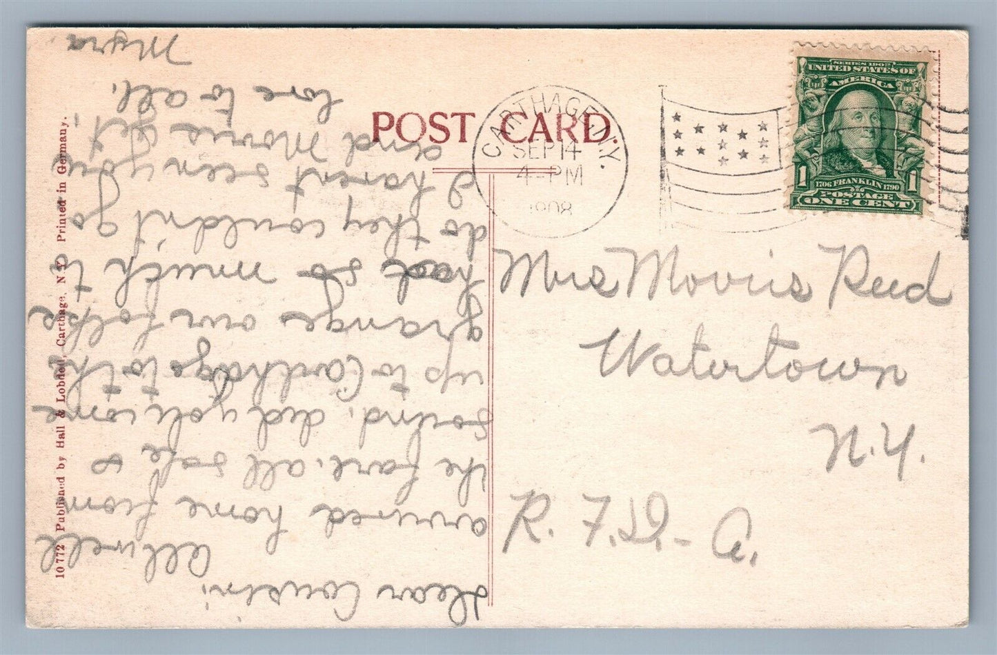 CARTHAGE NY SULPHITE PAPER MILL ANTIQUE POSTCARD