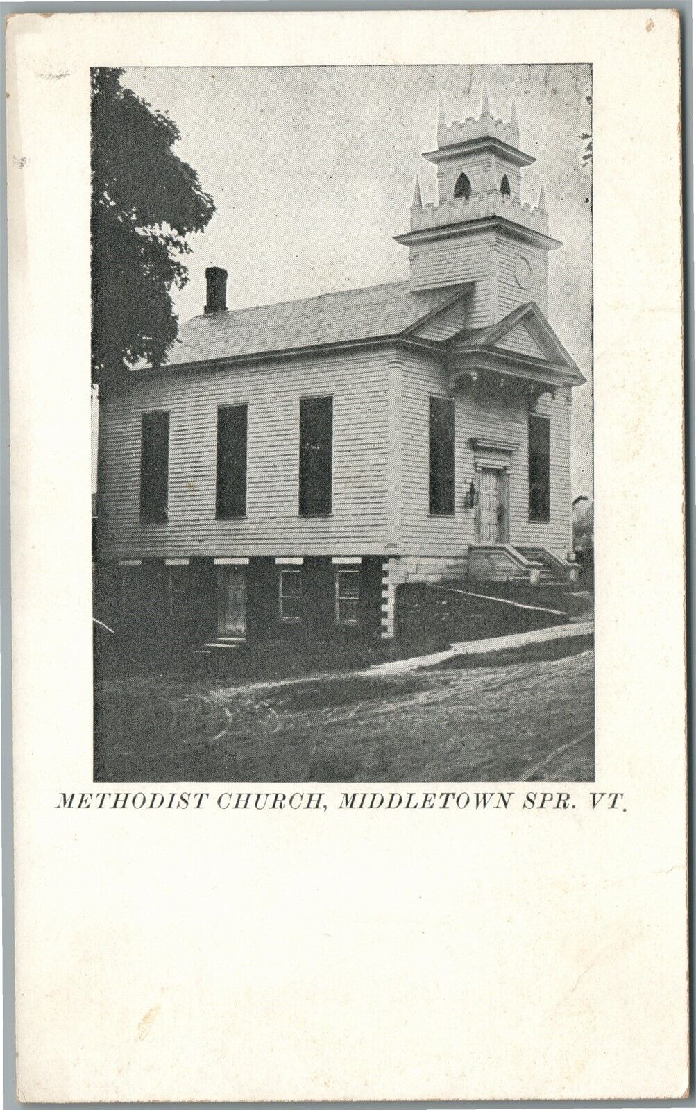 MIDDLETOWN SPR. VT METHODIST CHURCH ANTIQUE POSTCARD