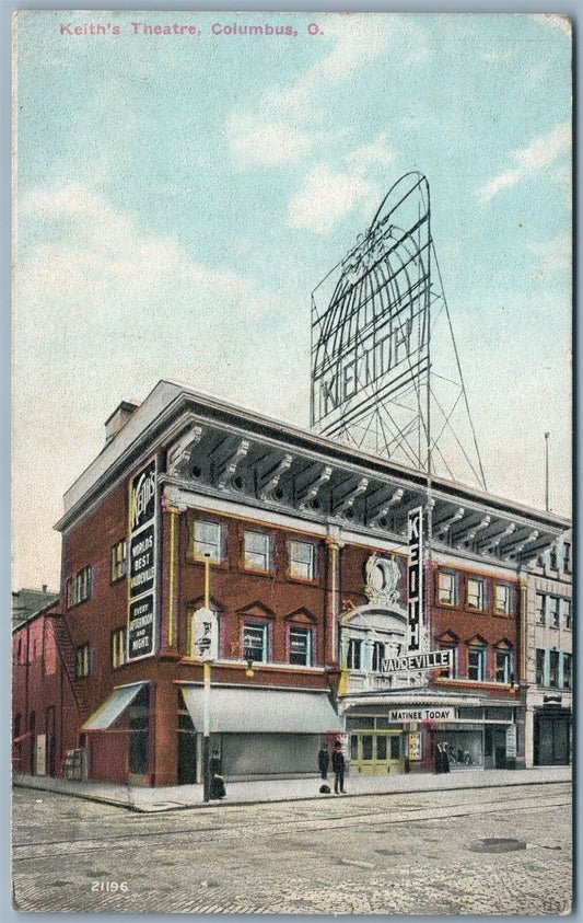 COLUMBUS OH KEITH'S THEATRE ANTIQUE 1914 POSTCARD