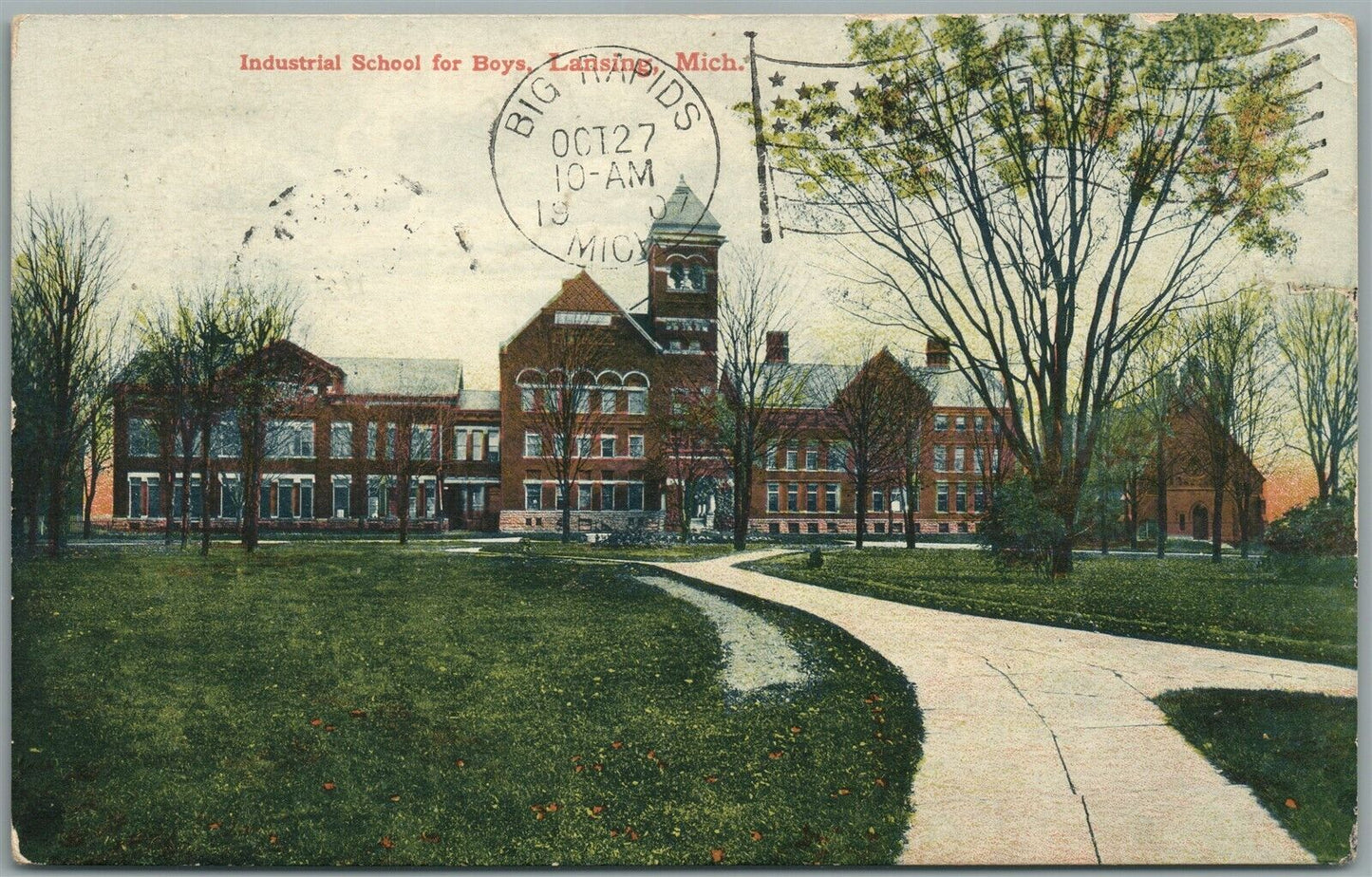 LANSING MI INDUSTRIAL SCHOOL FOR BOYS ANTIQUE POSTCARD