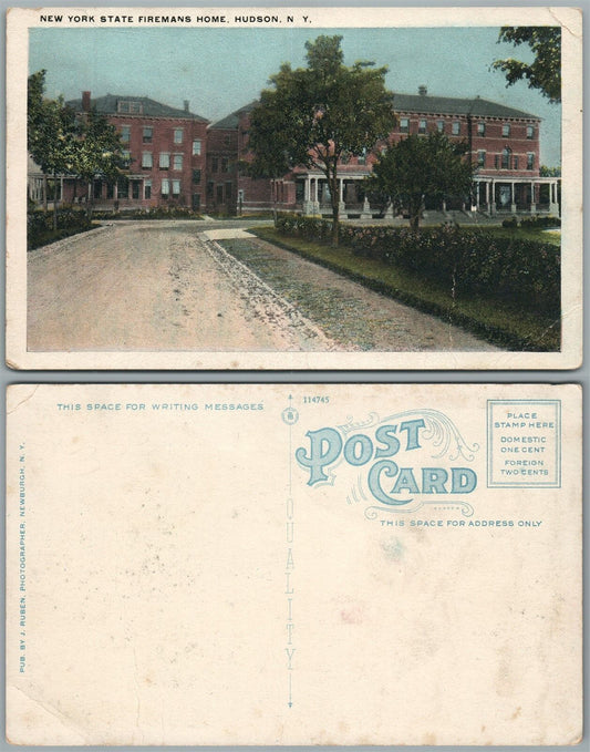 HUDSON N.Y. NEW YORK STATE FIREMANS HOME ANTIQUE POSTCARD