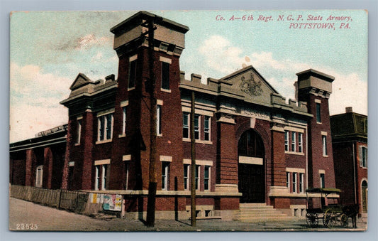 POTTSTOWN PA STATE ARMORY ANTIQUE POSTCARD