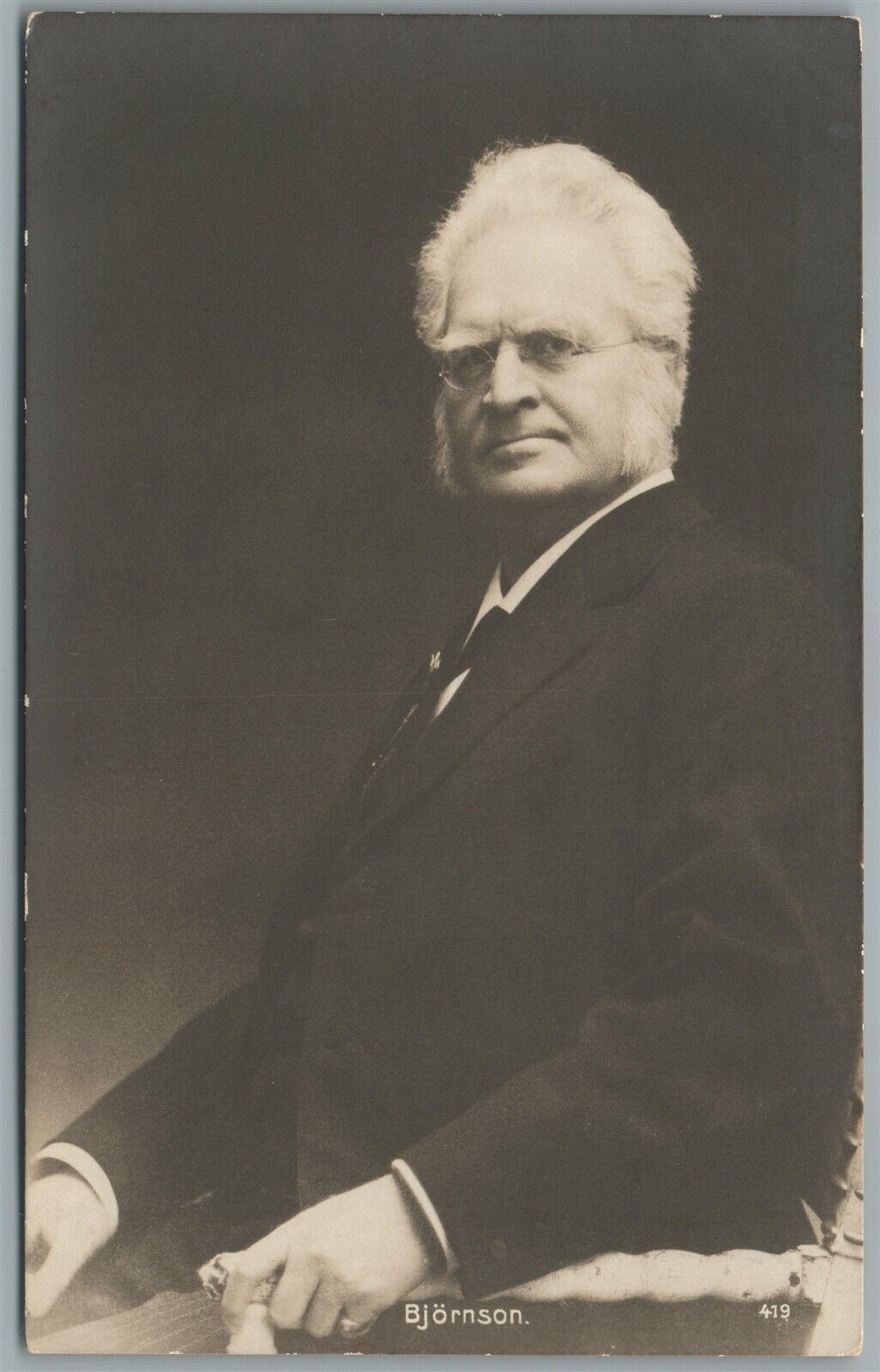 NORWEGIAN WRITER NOBLE PRIZE WINNER BJORNSON ANTIQUE REAL PHOTO POSTCARD RPPC