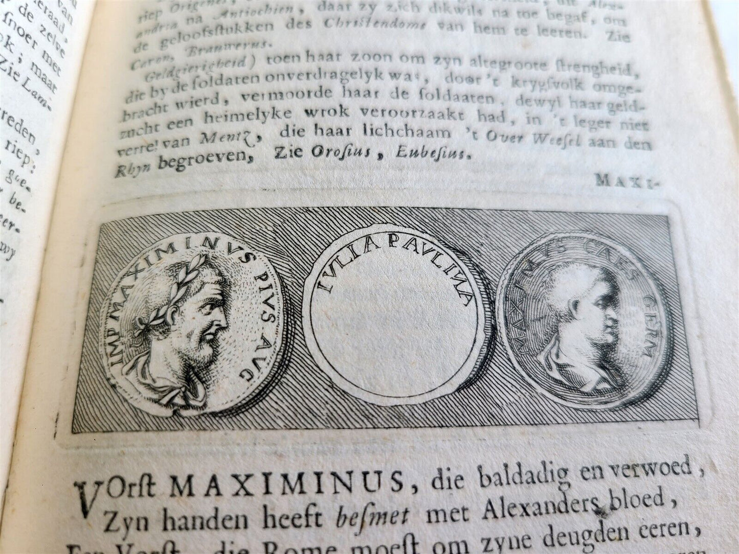 1695 NETHERLANDS NUMISMATICS antique VELLUM BINDING ILLUSTRATED