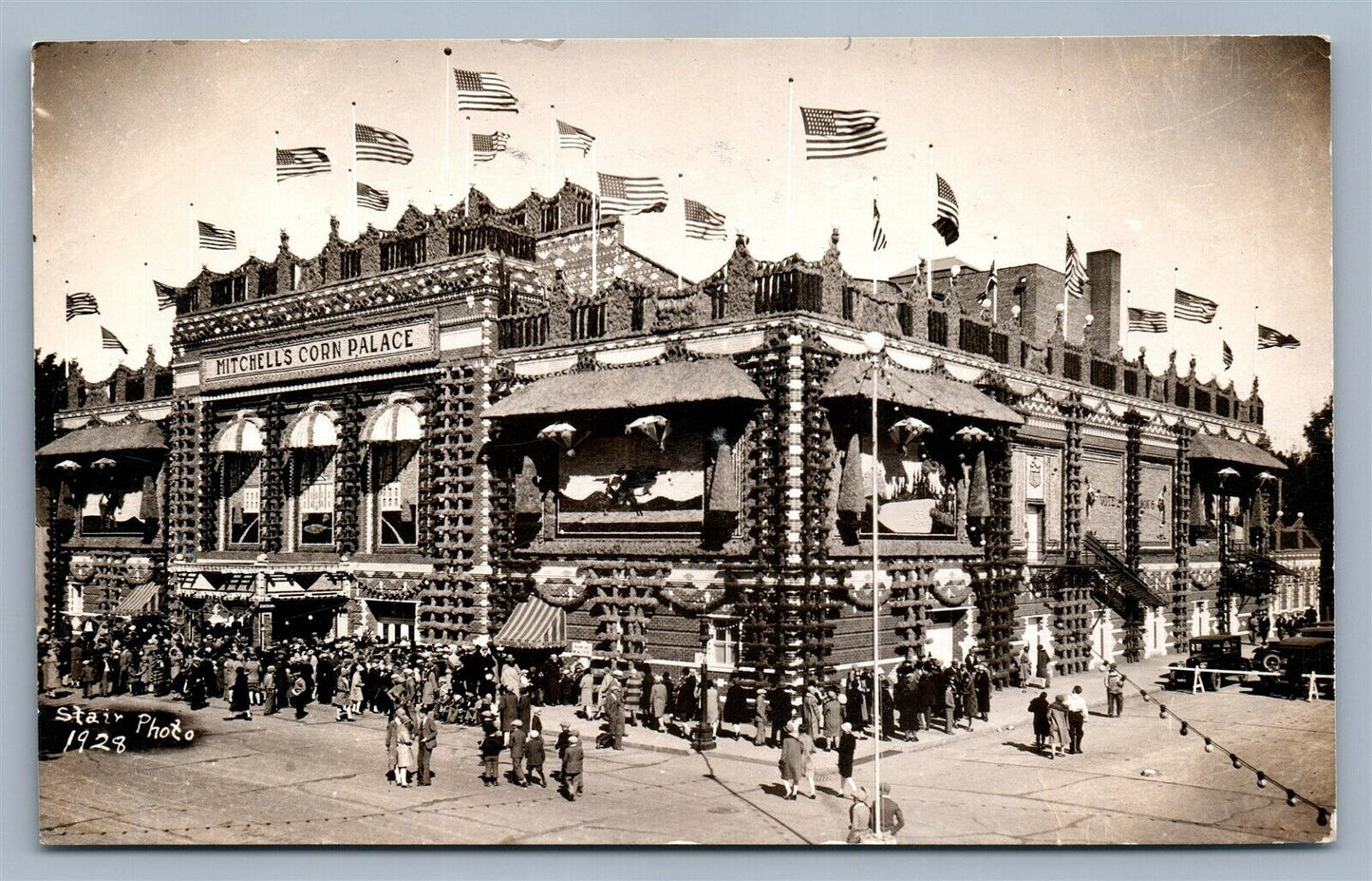 MITCHELL SD CORN PALACE 1928 ANTIQUE REAL PHOTO POSTCARD RPPC by STAIR PHOTO