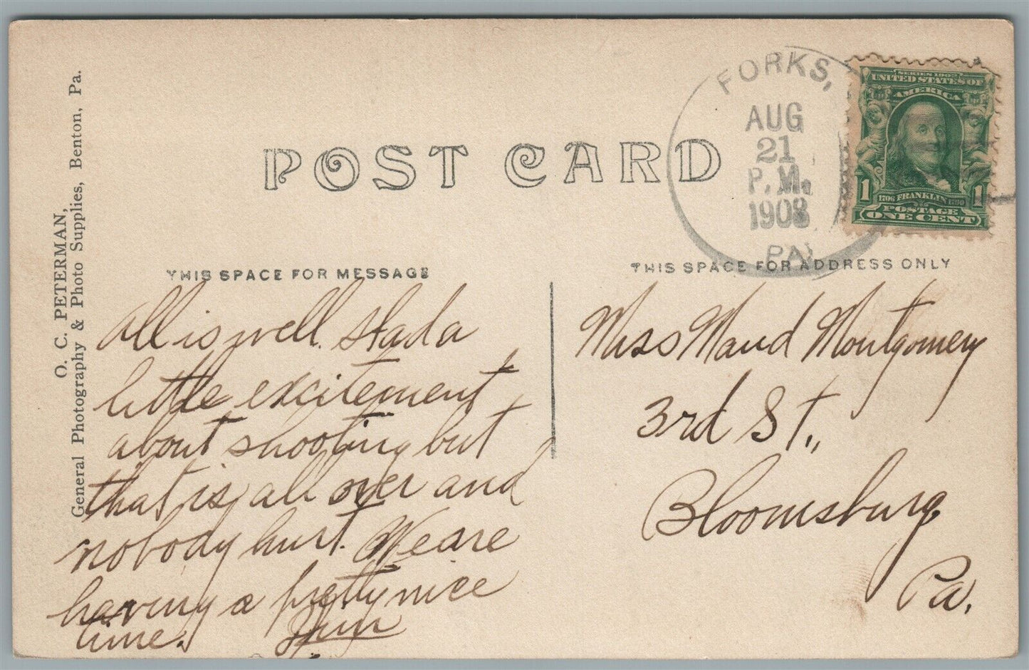 FORKS PA THE VALLEY ANTIQUE REAL PHOTO POSTCARD RPPC