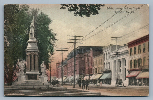 TOWANDA PA MAIN STREET ANTIQUE POSTCARD