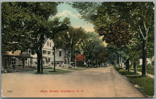 MARLBORO NH MAIN STREET ANTIQUE POSTCARD