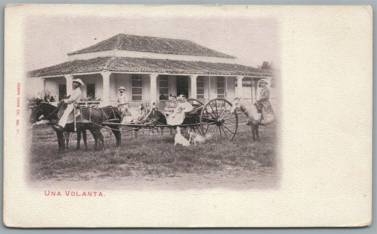 CUBA UNA VOLANTA ANTIQUE POSTCARD UNUSUAL CARRIAGE