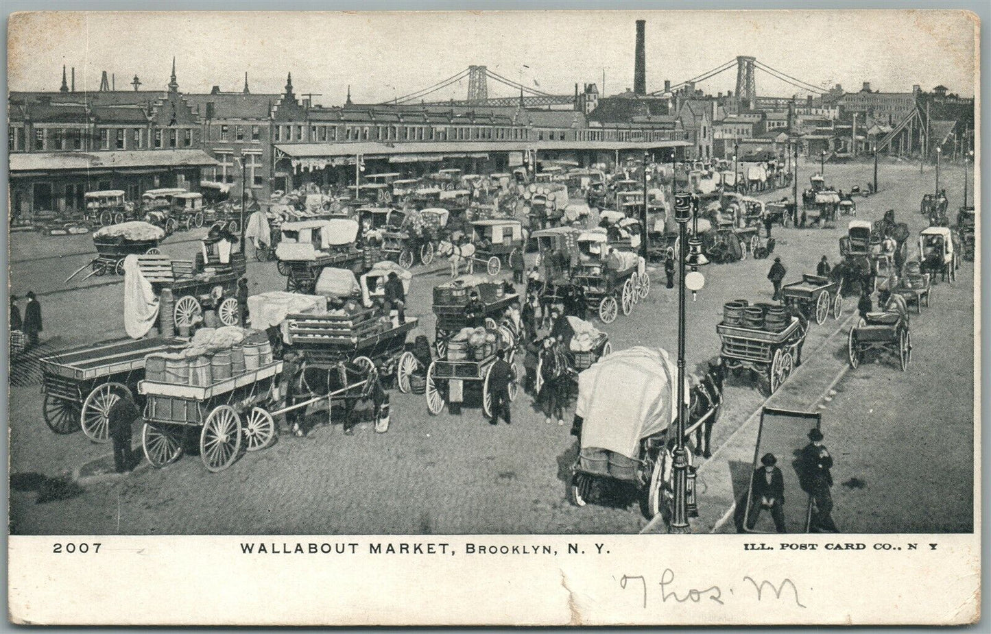 BROOKLYN NY WALLABOUT MARKET ANTIQUE POSTCARD