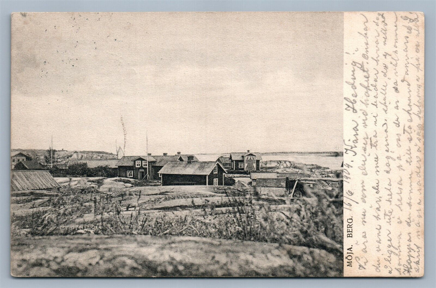 SWEDEN MOJA BERG ANTIQUE POSTCARD w/ STAMP