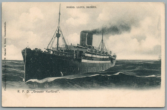 STEAMSHIP R.P.D. GROSSER KURFURST SHIP ANTIQUE POSTCARD