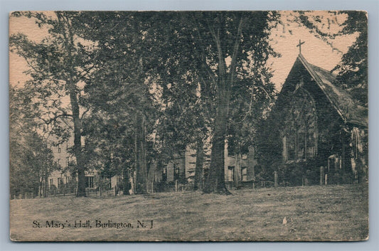 BURLINGTON NJ SAINT MARY'S HALL ANTIQUE POSTCARD