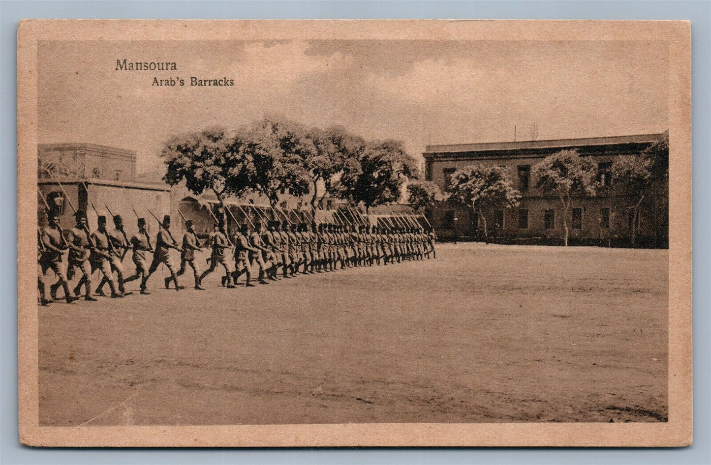 CAIRO EGYPT MANSOURA ARAB'S BARRACKS ANTIQUE POSTCARD