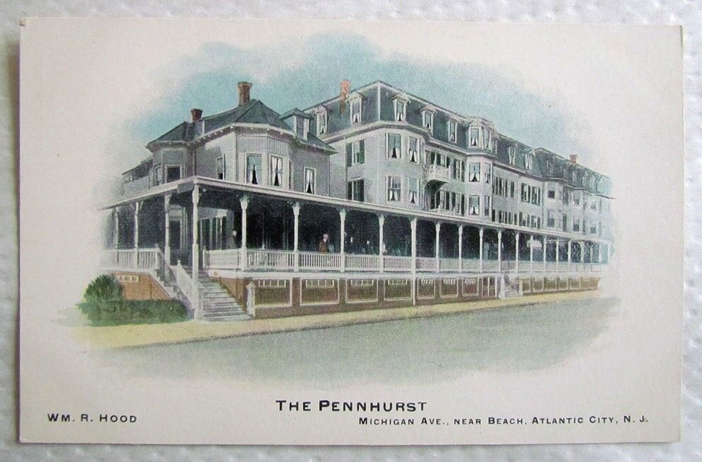 ATLANTIC CITY N.J. PENNHURST HOTEL MICHIGAN AVENUE ANTIQUE UNDIVIDED POSTCARD