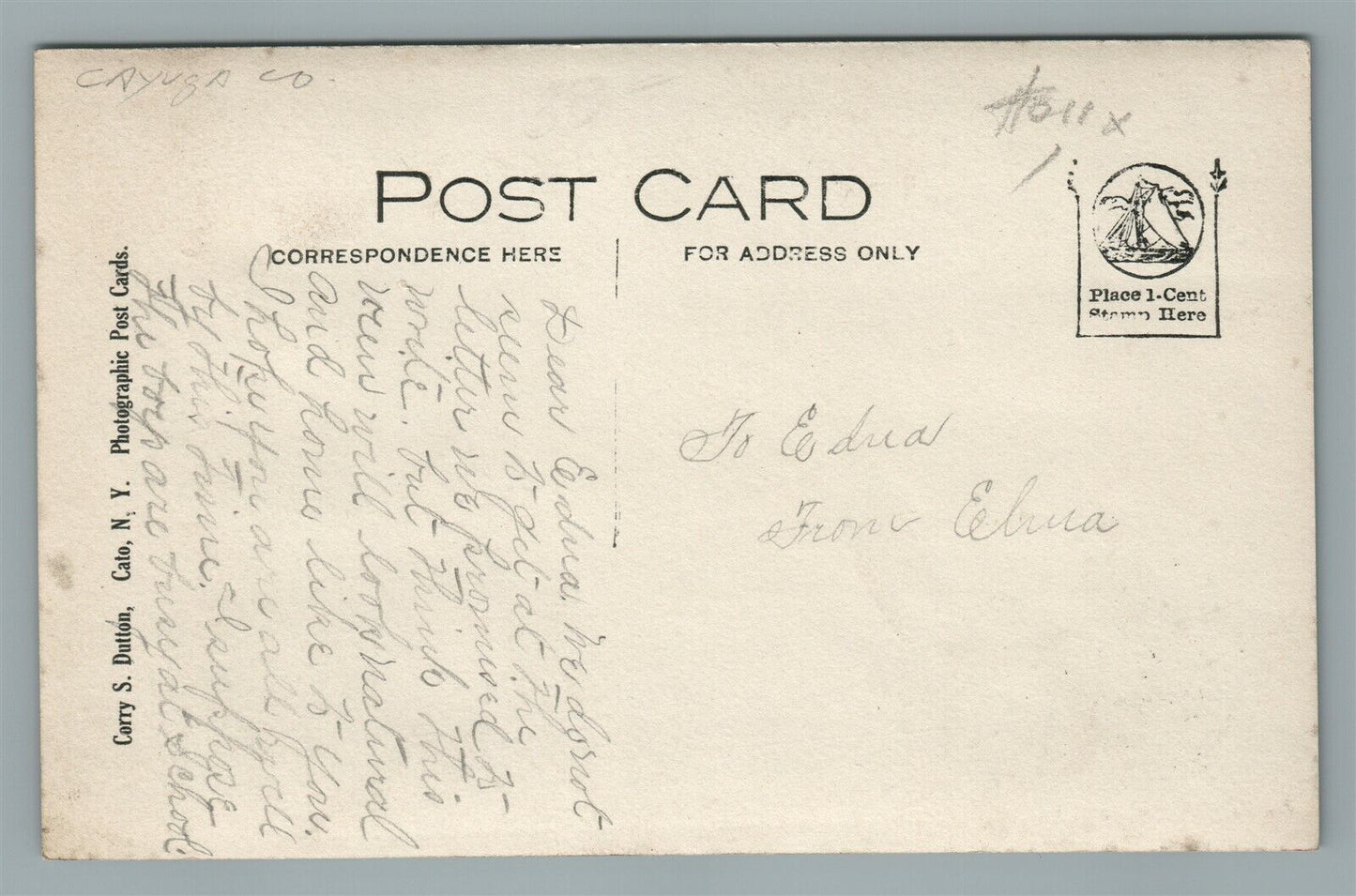 MERIDIAN NY STREET SCENE ANTIQUE REAL PHOTO POSTCARD RPPC