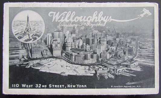 WILLOUGHBY N.Y. WEST 32nd STREET ANTIQUE FOLDING PHOTOGRAPHIC TABLE - CHART